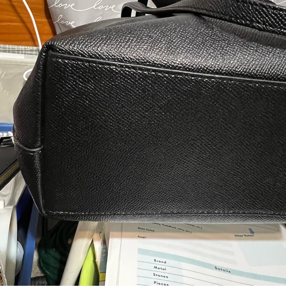 Coach Black Crossgrain Leather Zip Tote Shoulder Bag 4454 - Picture 15 of 16